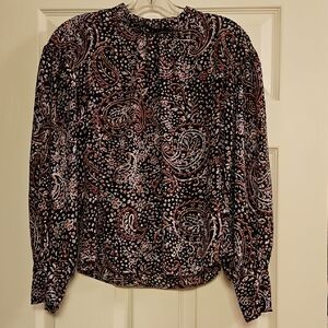 Banana Republic Black and White Paisley Blouse